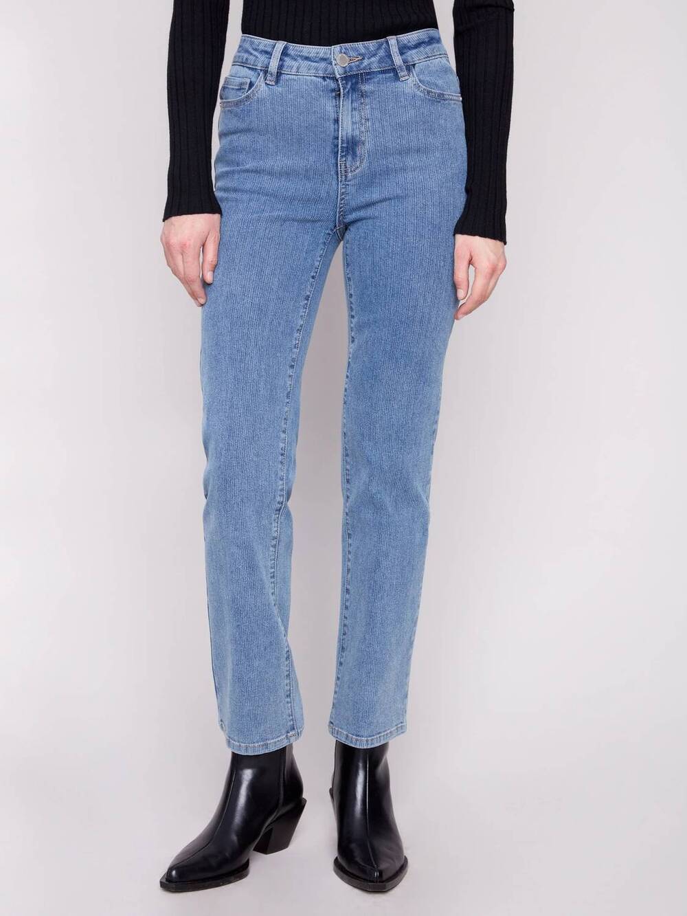 NEW CHARLIE B corduroy straight leg jeans in light denim
